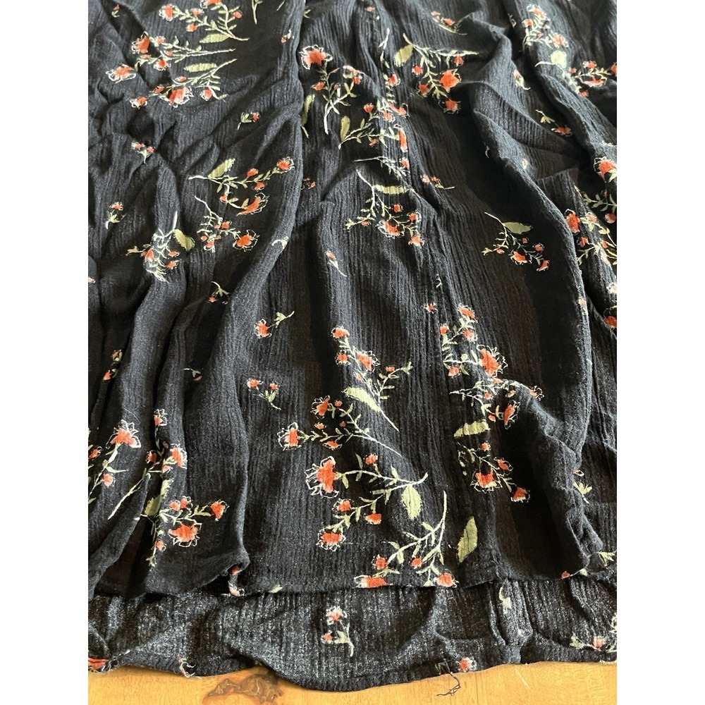 Free People Black Floral Sleeveless Snap Out Of It Swing Dress Tunic Sz M Medium - Picture 6 of 11